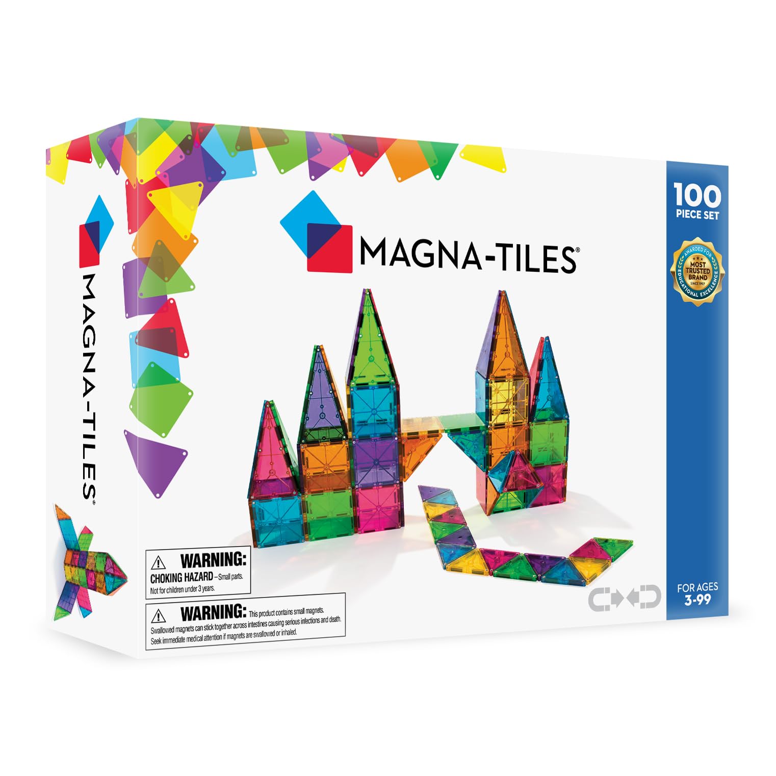 Magna-Tiles 100-Piece Clear Colors Set